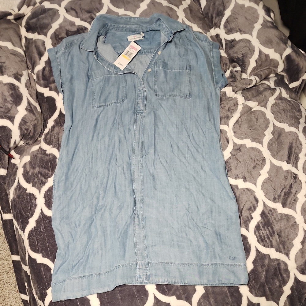 Vineyard Vines Blue Denim Shirt Dress
